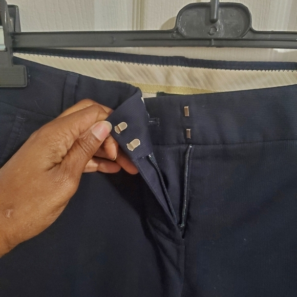 J. Crew Womens City fit Wide leg Pants with Cuffs 100% Cotton Black Size 4 - Picture 4 of 8